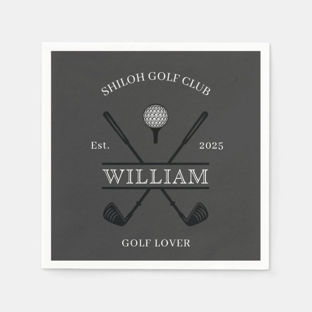 Golf Lover Cross Club Paper Napkins (Front)