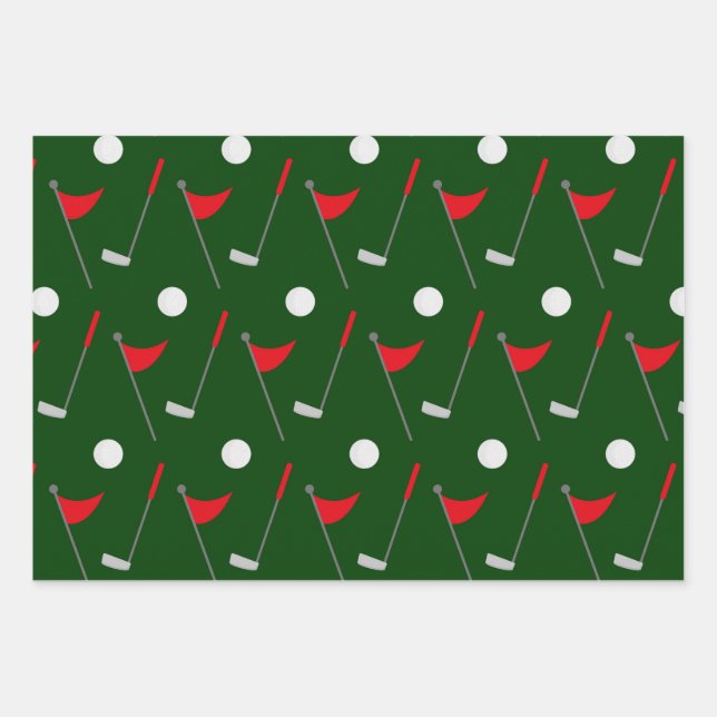 Golf Lover, Golfing Gift, Sports Fan Pattern Wrapping Paper Sheets (Front)