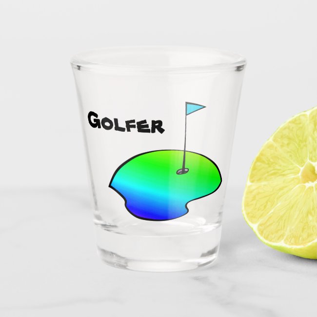 Golf Lover Green and Blue Shot Glass