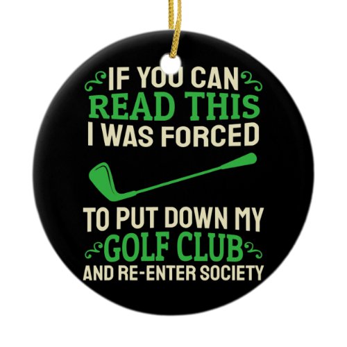 Golf Lover Hobby Sport Golf Club Caddy Golfer Ceramic Ornament