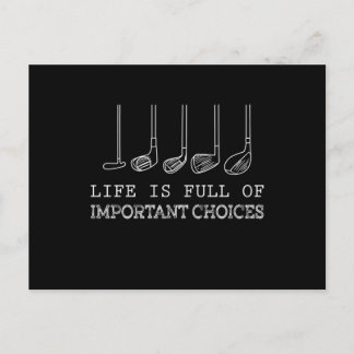 Golf Lover | Life Is Full Of Important Choices Announcement Postcard
