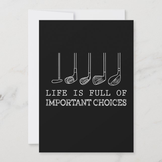 Golf Lover | Life  Is Full Of Important Choices Holiday Card (Front)