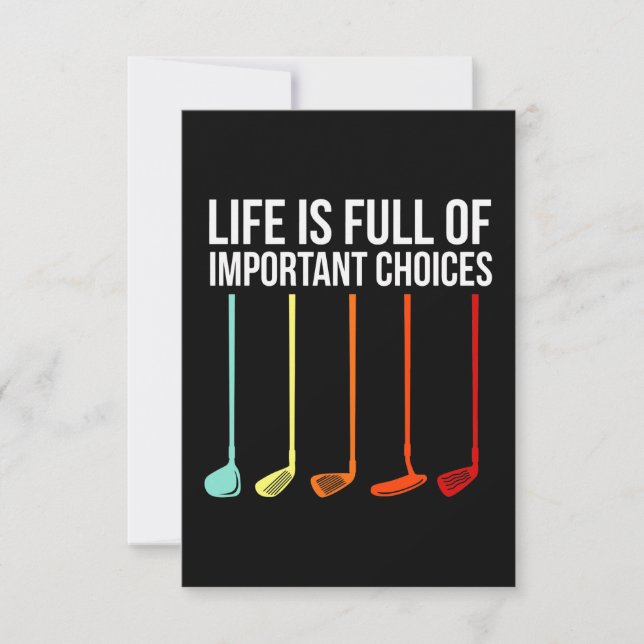 Golf Lover | Life Is Full Of Important Choices Thank You Card (Front)