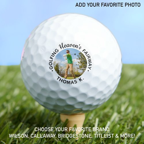 Golf Lover Memorial Golfing Heavens Fairway Photo Golf Balls