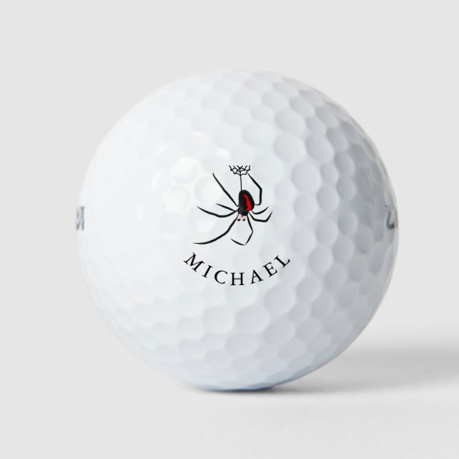 Golf Lover Personal Gift Redback Spider Golf Balls (Front)