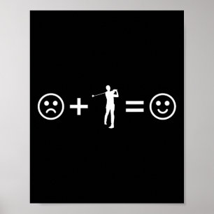 Golf Lover Player Sad Happy Face Equation  Poster