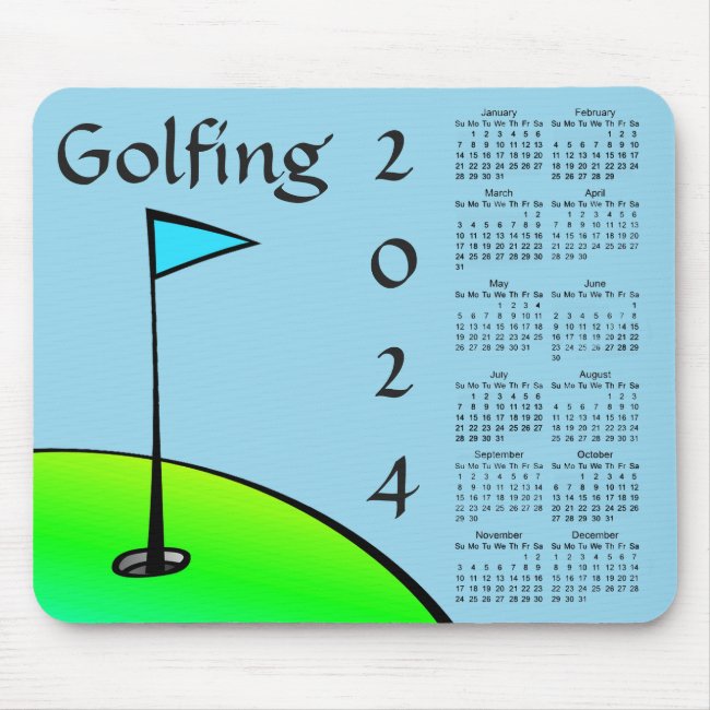 Golf Lovers 2024 Calendar Mousepad