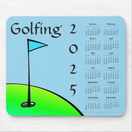 Golf Lovers 2025 Calendar Mousepad