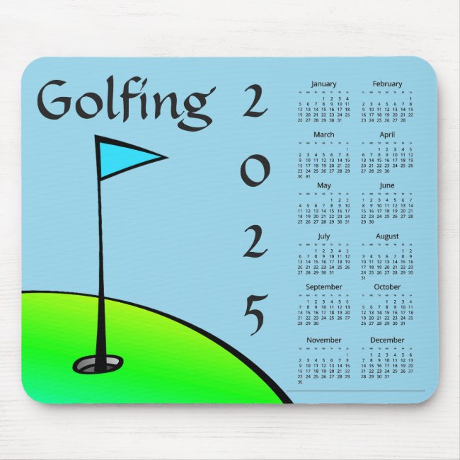 Golf Lovers 2025 Calendar Mousepad