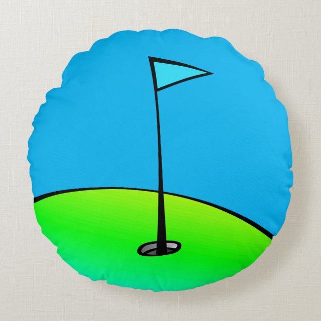 Golf Lovers Asymmetrical Abstract Round Pillow