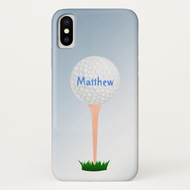 Golf Lovers Ball Blue iPhone X Case
