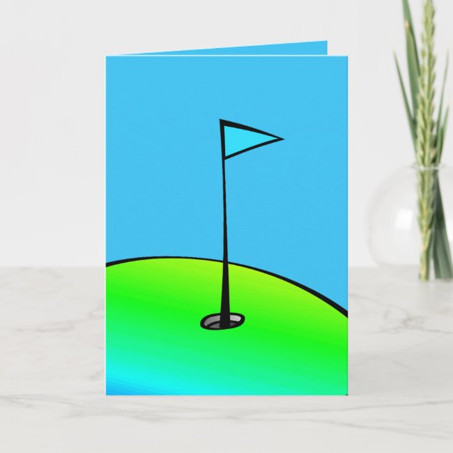 Golf Lovers Blue and Green Blank Card