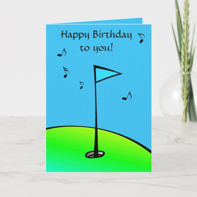 Golf Lovers Blue Green Birthday Card
