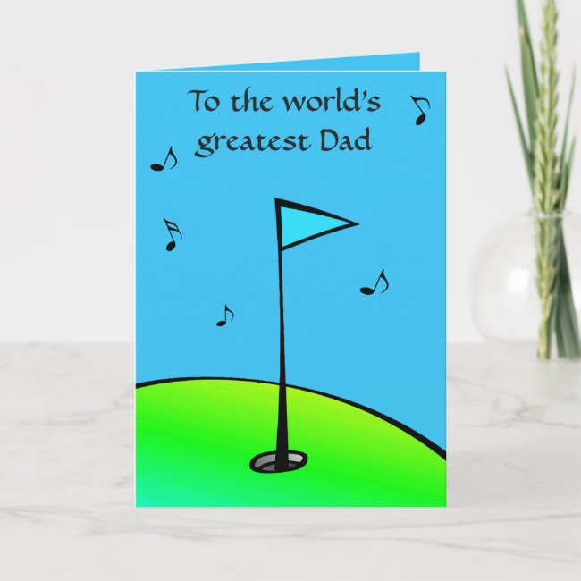Golf Lovers Blue Green Fathers Day Card