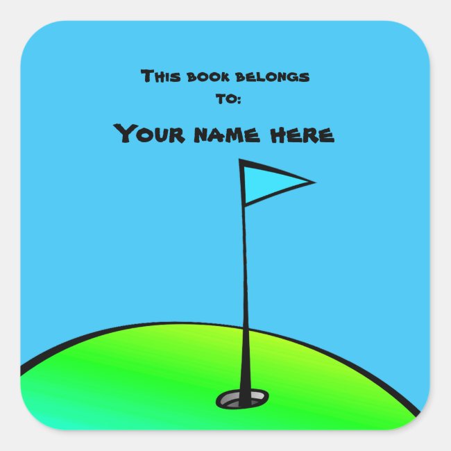 Golf Lovers Green and Blue Sports Bookplate