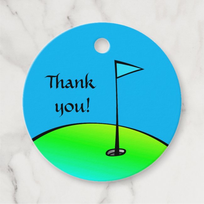 Golf Lovers Green and Blue Thank You Favor Tags