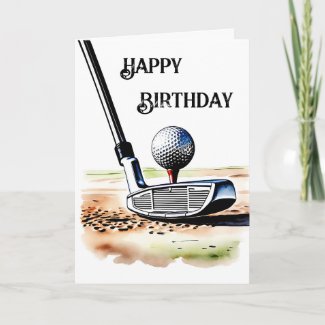 Golf Lovers Watercolor Paint Art Birthday 