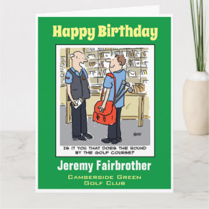 Golf Loving Postman Cartoon for Golfer Card