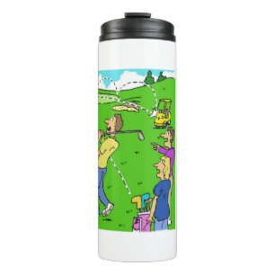 Golf Lucky Trick Shot Cartoon - Funny Thermal Tumbler