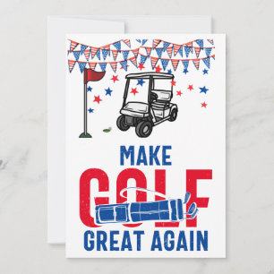 Golf Make Golf Great Again with flag of America Invitation