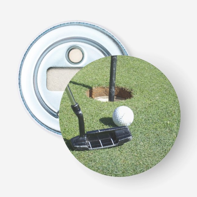 Golf Making Par, Magnetic Bottle Opener. Opener (Front)