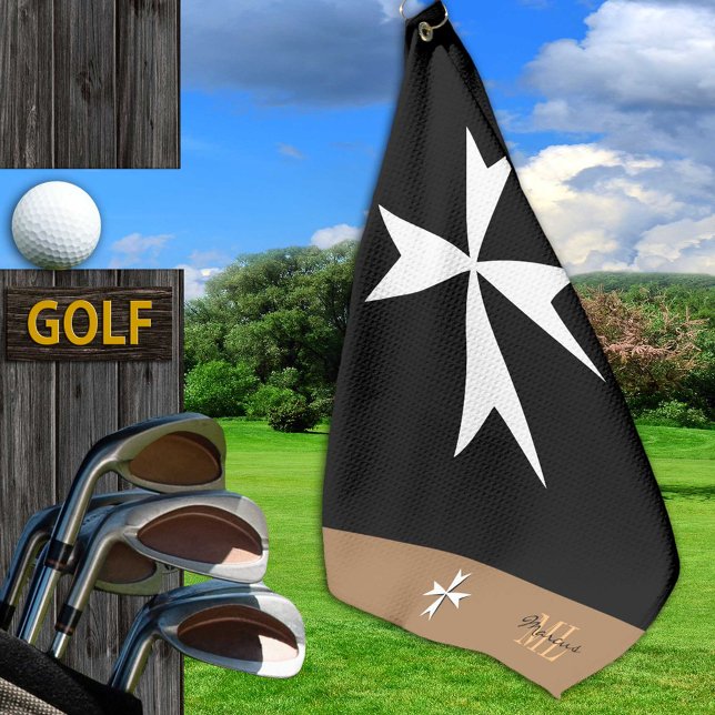 Golf Malta Flag, Maltese Cross monogrammed St John Towel (Creator Uploaded)