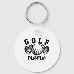 Golf Mama Hearts Golf Mom Of A Golf Player Mother Keychain