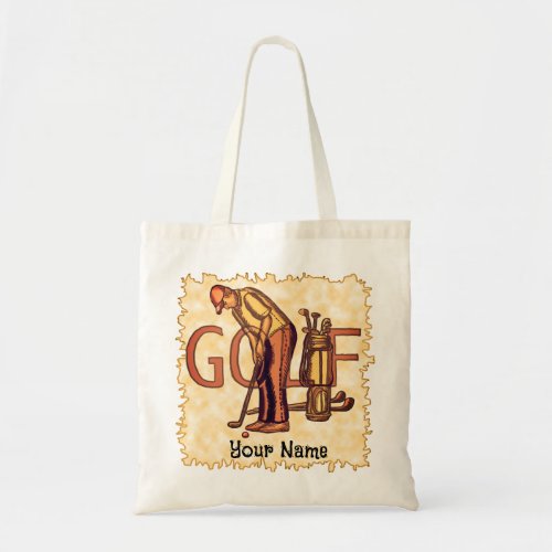 Golf Man Letters Tote Bag