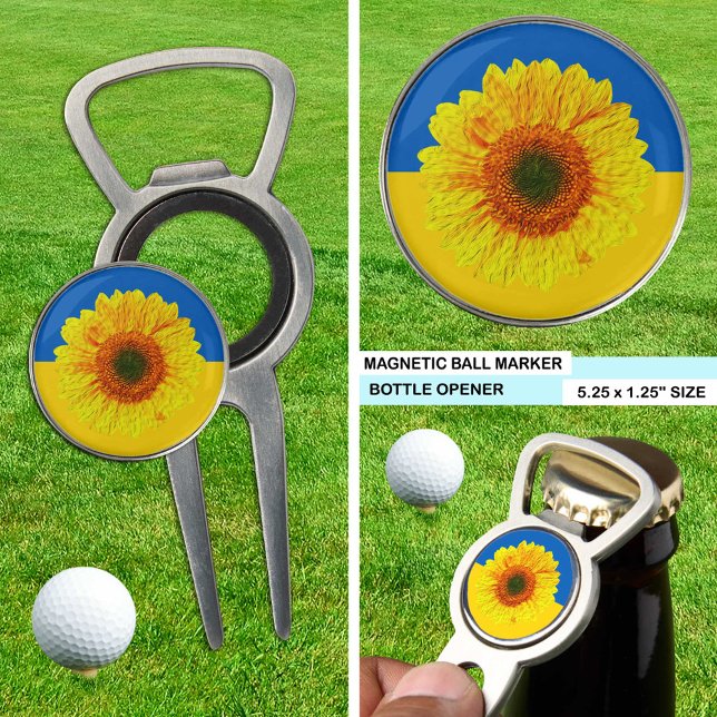 Golf marker Ukraine, Sunflower, Ukrainian Flag Divot Tool (Creator Uploaded)