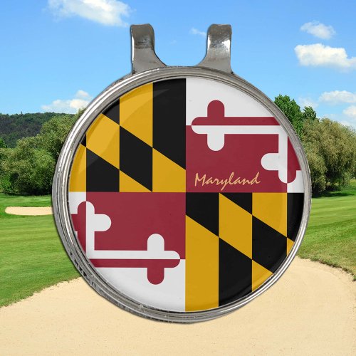 Golf Maryland  Maryland Flag Hat clip Ball Marker