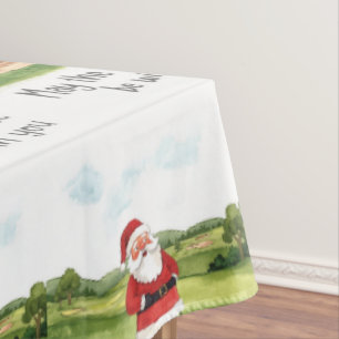 Golf May the course be with you Christmas Santa Tablecloth