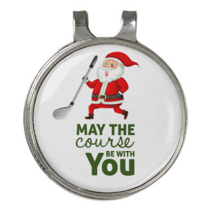 Golf May the course be with you for Christmas Golf Hat Clip