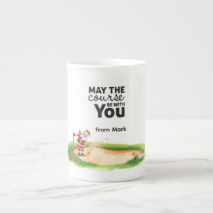 Golf May the course be with you from Golfer Name Bone China Mug