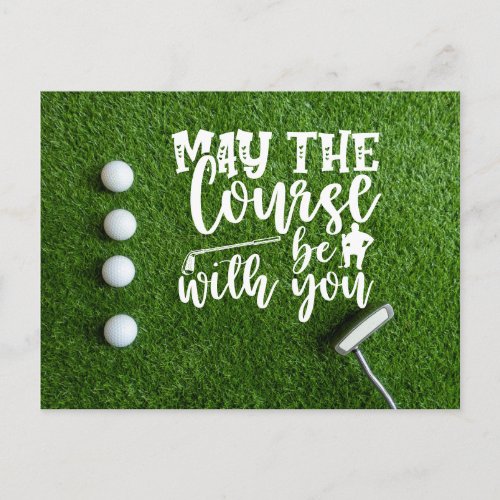 Golf May  the Course be with you  Postcard