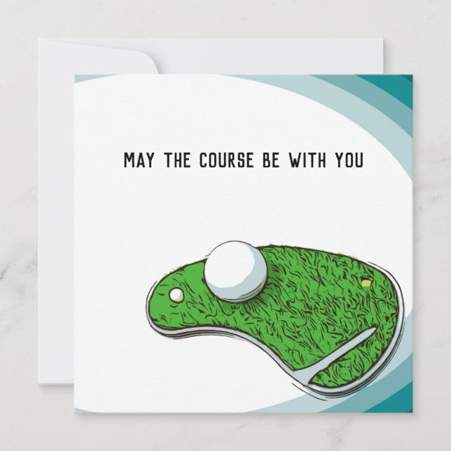Golf May the course be with you with golf ball Card (Front)