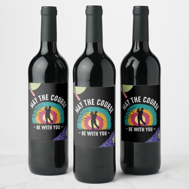 Golf may the course be with you with wine design label (Bottles)