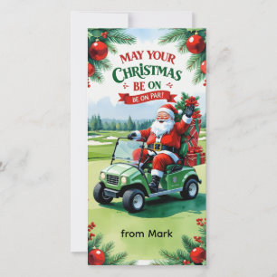 Golf “May Your Christmas Be On Par!” for Golfer Holiday Card