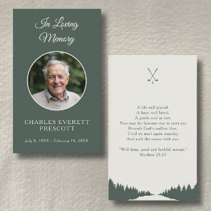 Golf Memorial Funeral Sympathy Photo Poem Card