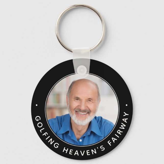 Golf Memorial Heaven Remembrance Golfer Photo  Keychain (Front)