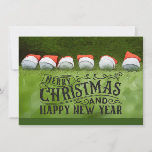 Golf Merry Christmas and happy new year Holiday Card