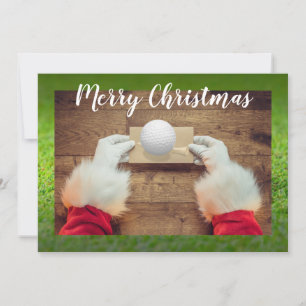 Golf Merry Christmas card to golfer Santa Claus