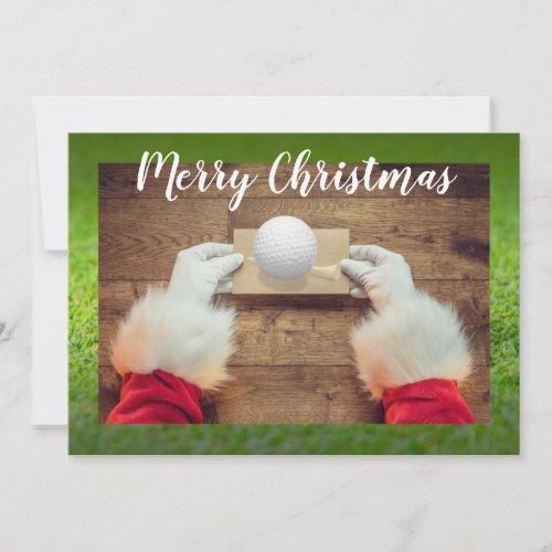 Golf Merry Christmas card to golfer Santa Claus 