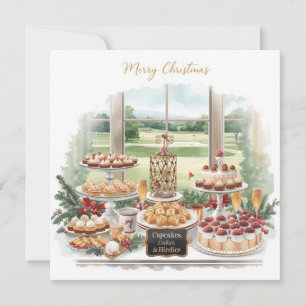 Golf Merry Christmas from Golf Course Clubhouse Holiday Card