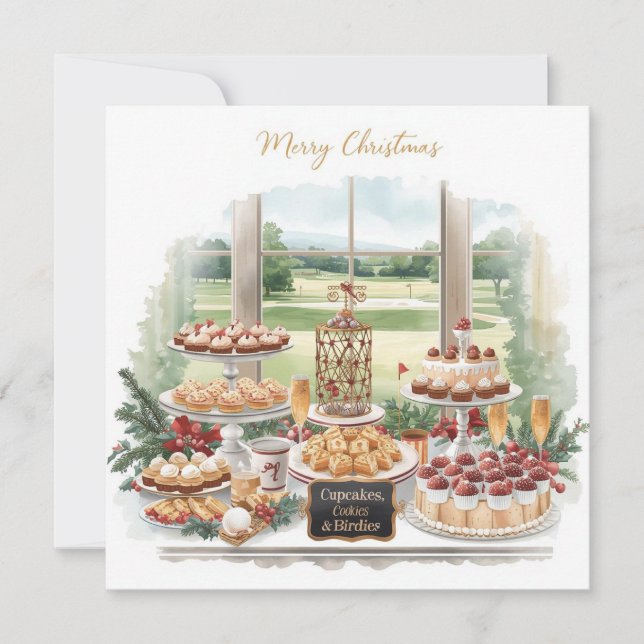Golf Merry Christmas from Golf Course Clubhouse Holiday Card (Front)