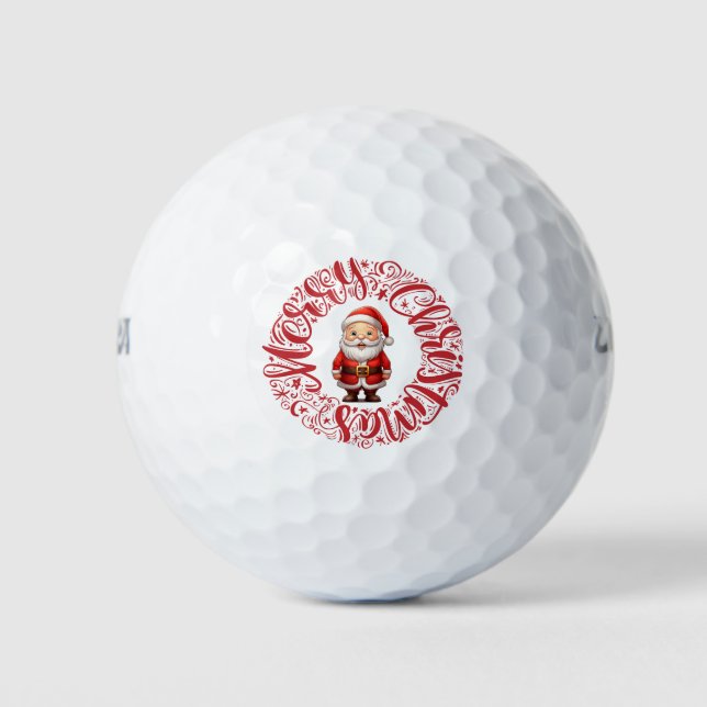 Golf Merry Christmas gift for golfer Balls (Front)