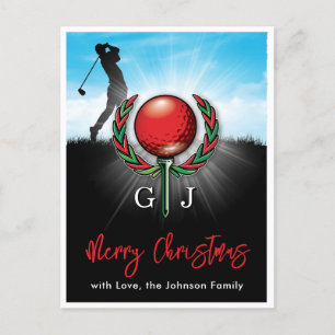 Golf Merry Christmas-Holiday Design Postcard