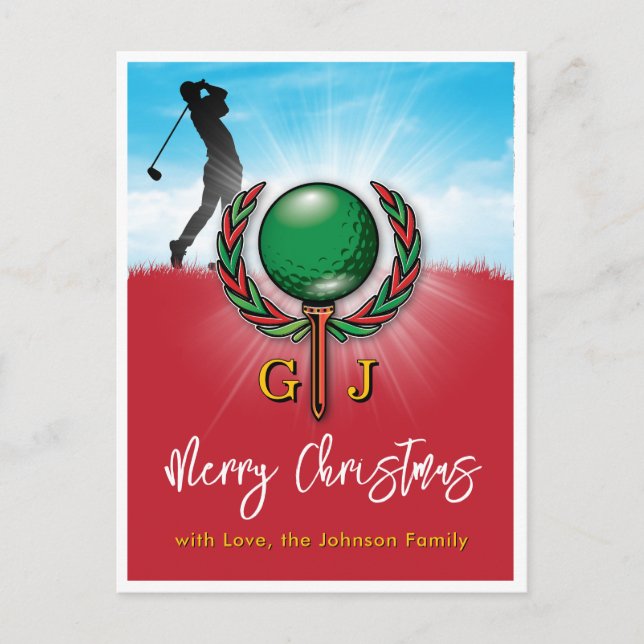 Golf Merry Christmas-Holiday Design Postcard (Front)