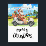Golf Merry Christmas Santa Golfer Beach Themed  Holiday Postcard<br><div class="desc">Celebrate a sunny and festive holiday season with this playful Golf Merry Christmas card. Featuring Santa Claus dressed as a golfer on a beautiful beach course, this card blends Christmas cheer with a tropical twist. Perfect for golf lovers and those who enjoy a warm-weather holiday season, this beach-themed card will...</div>