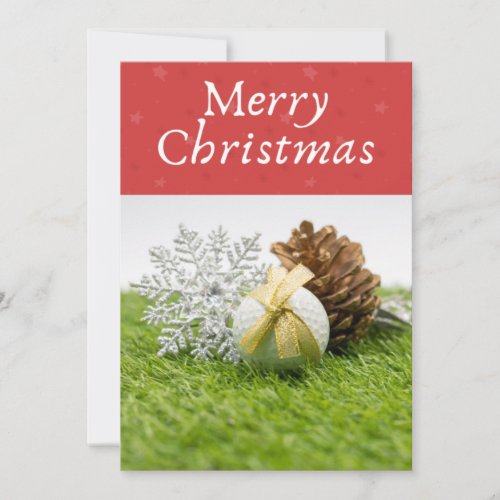 Golf Merry Christmas to Golfer with golf ball  Holiday Card