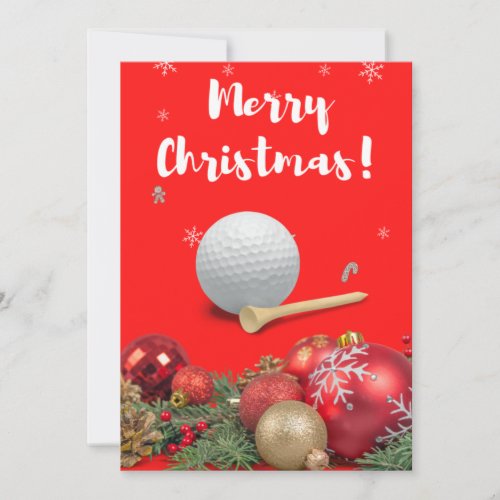 Golf Merry Christmas to Golfer with ornament Holiday Card